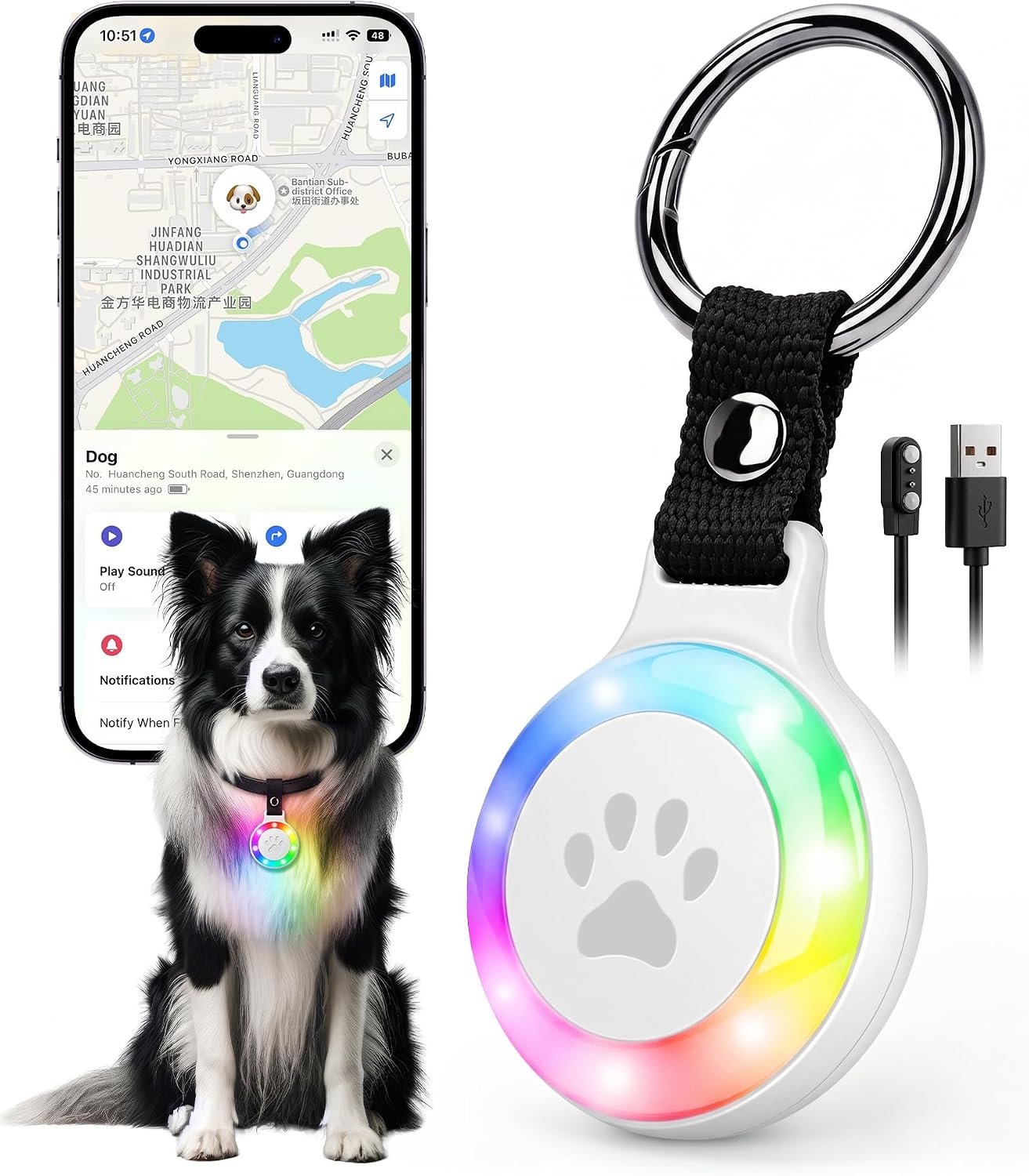 Tractive Smart Dog GPS Tracker | Live Pet Tracker with Virtual Fence | Vital Signs Monitoring of Heart & Respiratory Rate | Bark Monitoring | Dog Collar Attachment (Mint)