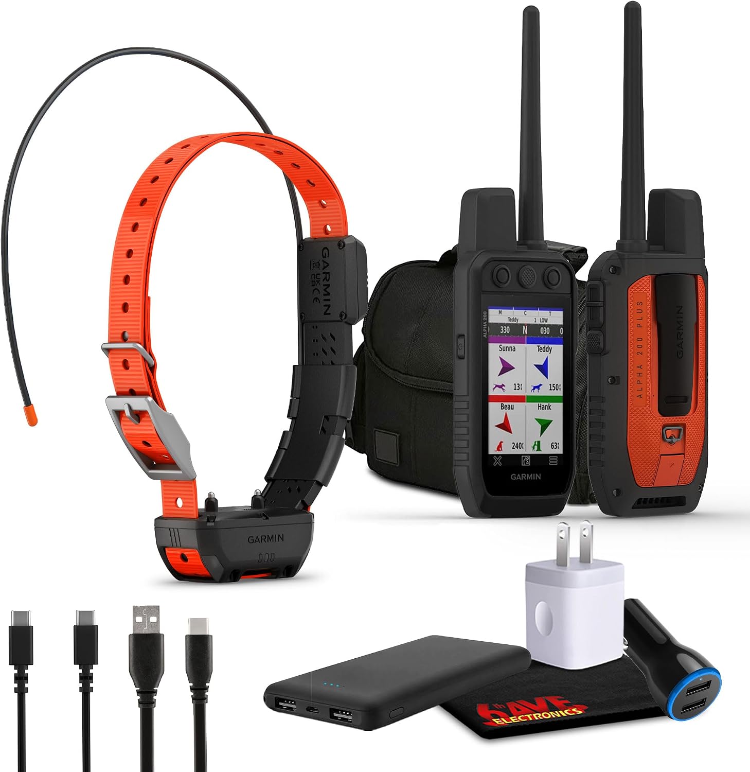 Garmin Alpha 200 Plus Dog Tracking and Training GPS Handheld Bundle with Alpha TT 25 Dog Collar, Tracking and Training Collar Bundle with Field Bag and More Accessories